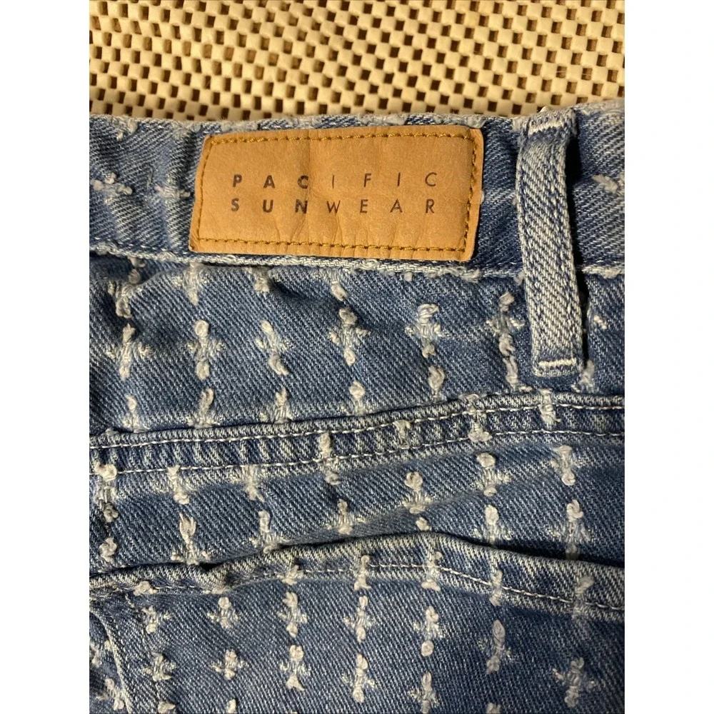 PacSun Textured Dad Button Fly Straight Denim Jeans Womens Boho SZ 24 - Picture 4 of 5